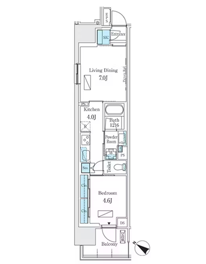 1LDKの間取りの画像