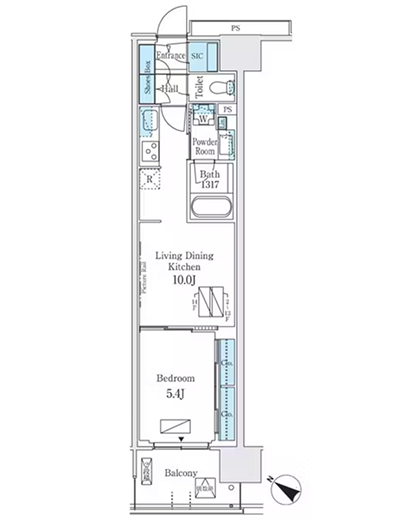 1LDKの間取りの画像