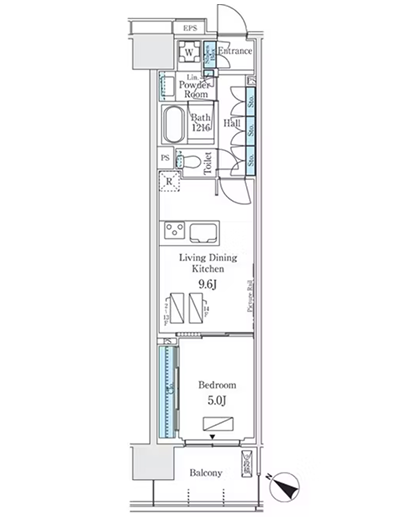 1LDKの間取りの画像