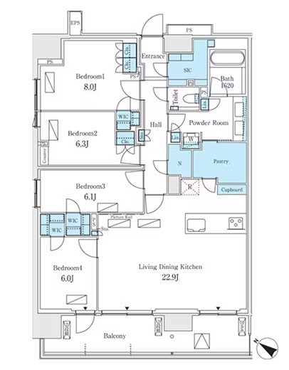 4LDKの間取りの画像