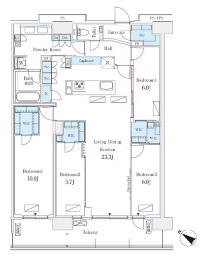 4LDKの間取りの画像